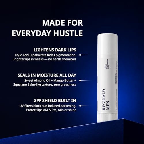Image of Reginald Men Zeus - Lip Balm SPF 30 PA+++ 5g | Brightens Smoker Lips & Repairs Skin Barrier | Softens & Smoothens Rough Texture | Fights Dryness & Pigmentation, Protects from Sun Darkening