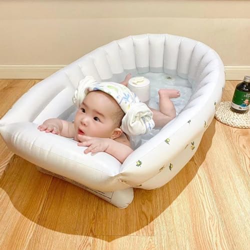 Pataugeoires et baignoire gonflable pour bébé pliable avec siège de bain intégré - 5