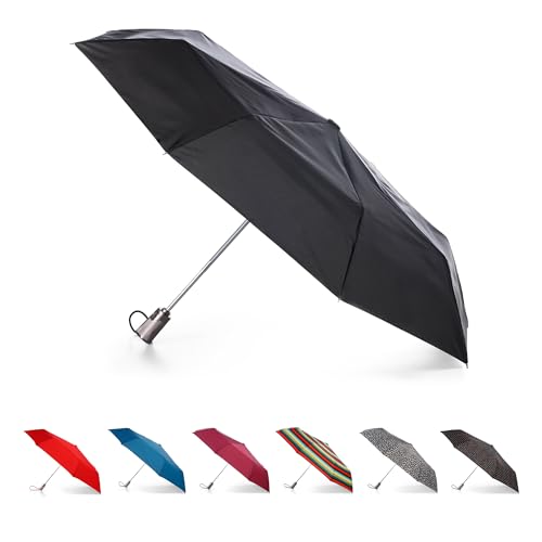 totes Titan Portable Travel Umbrella – Windproof, Waterproof, Strong, Compact