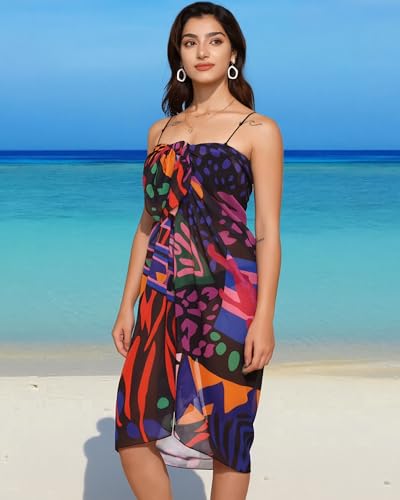 Image of Rossopesca Womens Beach Sarong Chiffon Swimsuit Coverups Sheer Bikini Wraps for Swimwear Bathing Suit Cover Up