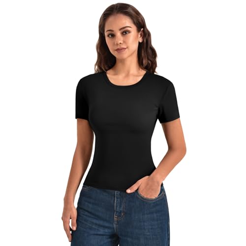 Leafigure 2 Pack Womens Basic Tees T Shirts - image 2