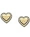 Michael Kors Stainless Steel and Pavé Crystal Signature Heart Stud Earrings for Women, Color: Gold (Model: MKJ3965710)