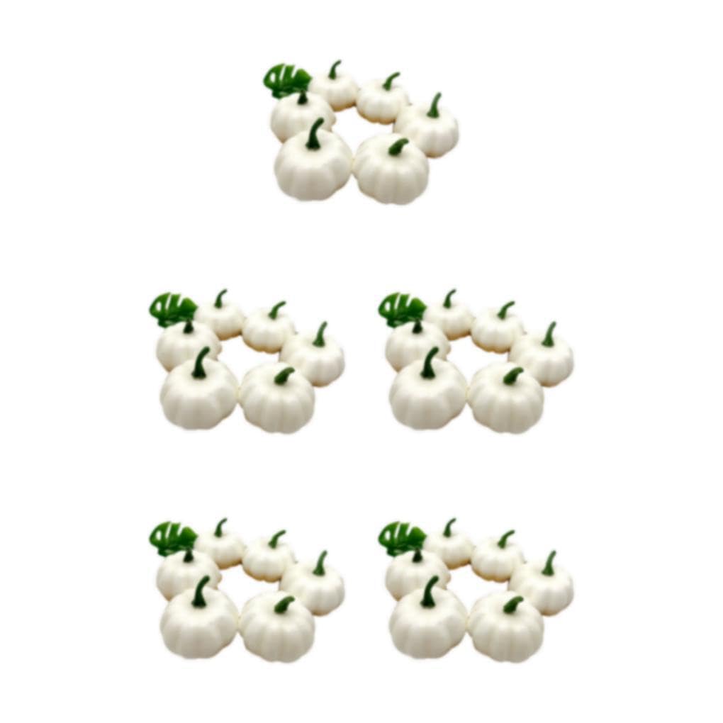 5 Set di Zucca Artificiale di Halloween Durevole e Versatile Zucche Bianche Artificiali Miste a Bassa Manutenzione Zucche Artificiali