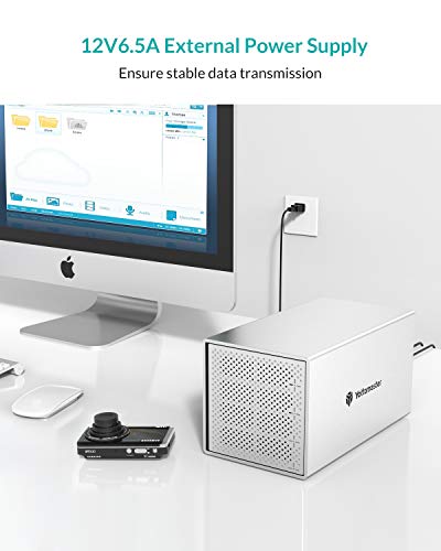 Yottamaster 4 Bay Hard Drive Enclosure, Aluminum Alloy 4 Bay 2.5/3.5 Inch Type C External Hard Drive Enclosure Usb3.1 Gen1,Mac Style Designed For Personal Storage At Home&Office, No Raid [Ps400C3] #TOP2