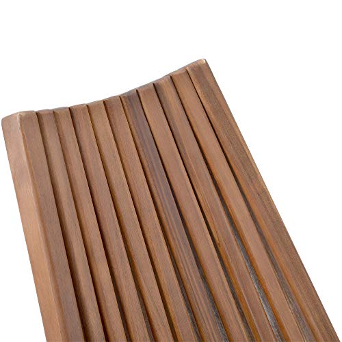 Belsav Folding Wooden Outdoor Acacia Chair -Stylish Low Profile Wood Relaxinglounge Chair For The Patio, Porch, Lawn, Garden Or Home Furniture - Cinnamon #TOP6