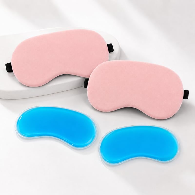 Adjustable Sleep Eye Mask for Dark Circles Reusable Cooling Pack-image-23