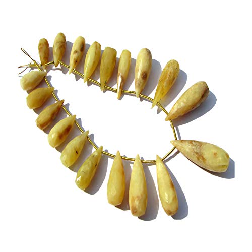 Perles d'opale jaune en goutte pour création de bijoux uniques