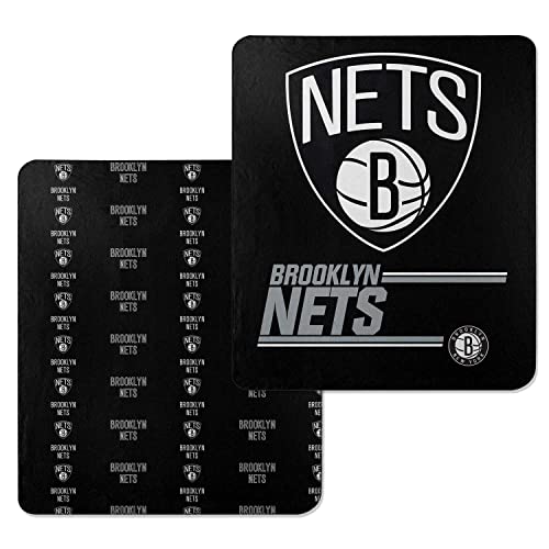 NORTHWEST NBA Double Sided Blanket - 100% Soft Polyester - Double Sided - Cloud Heavyweight - Embrace NBA Spirit & Stay Warm (Brooklyn Nets - Black)