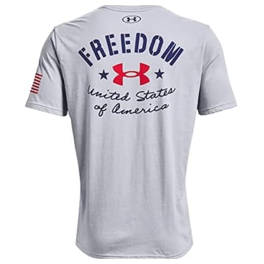 Under Armour Men's Freedom USA Chest T-Shirt (as1, Alpha, m, Regular, Regular, Mod Gray 011 / Academy/Red)