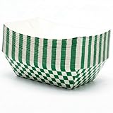 Yaure Joy 30 Pcs 2lb Gingham Party Supplies Disposable Paper Food Trays for Shower Wedding Tea Party Supplies Nacho Snack (Green)