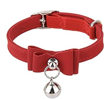 Vinayakart Adjustable Length Cat & Dog Collar with Bell (Red)