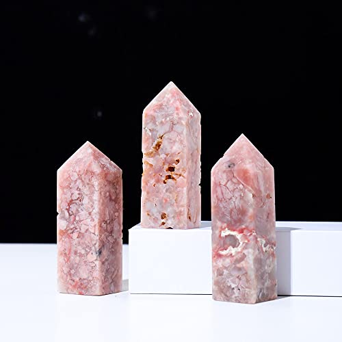 Agate Rose Naturelle Colonne Tétraédrique Fleur Agate 6,7cm - 5