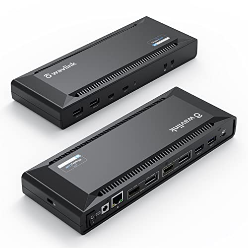 WAVLINK USB-C ドッキングステーション シングル HDMI 5K/デュアル 4K@ 60Hz 100W PD充電 USB C 100W PD対応 (2つDP出力ポート 2つ4K HDMI出力ポート 2つUSB-Cポート 3つUSB 3.0ポート USB 3.0 A充電ポート ギガビットイーサネットポート オーディオ/マイクなど搭載 Windows Mac OSなど対応