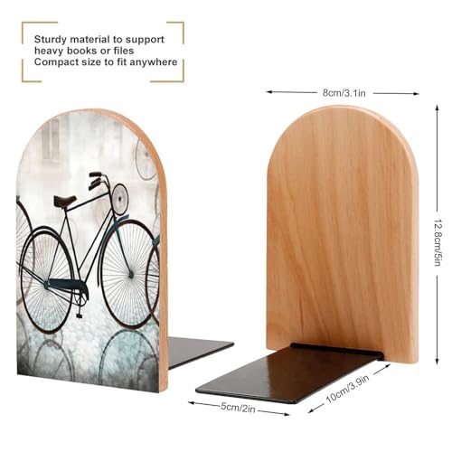 Sujetalibros resistente y elegante de madera con base estable 3