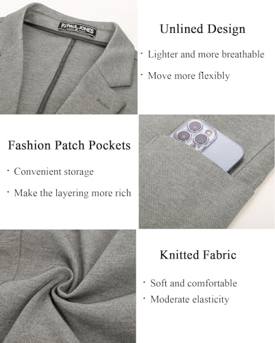 Image of PJ PAUL JONES Men's Casual Knit Blazer Suit Jackets Two Button Lightweight Unlined Sport Coat