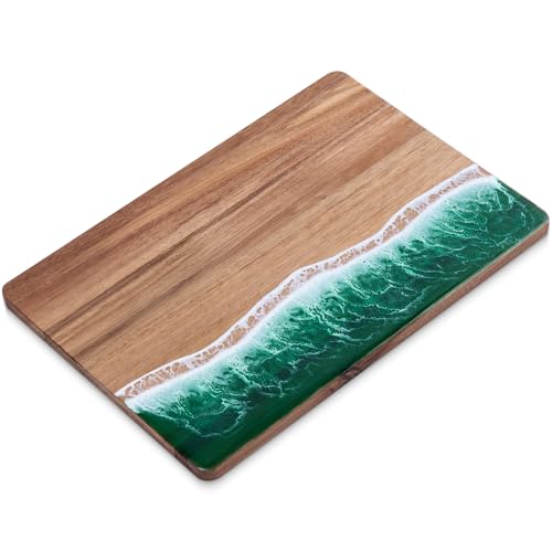 Tabla de cortar rectangular de resina verde miniatura 1