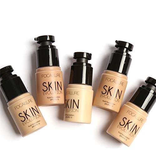 Focallure Foundation Makeup Liquid Full Coverage CreamConcealer Cover,Long-lasting Waterproof Oil Control Matte Powder Makeup Kit (Z8)
