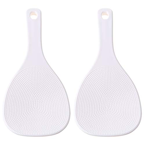 BOGEEL 2 Pieces Kitchen Stick Rice Paddle Spoons White Meal Spoon