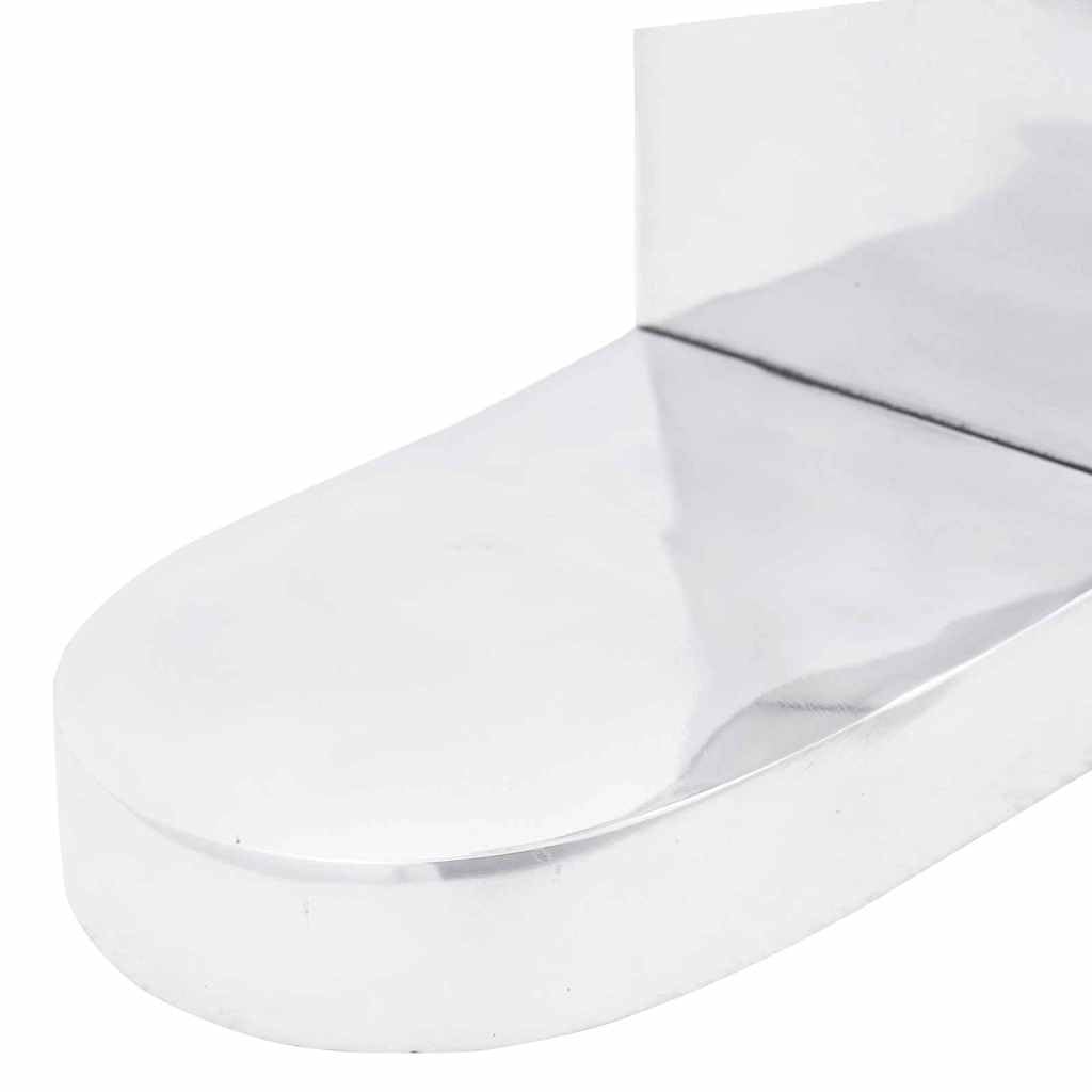 Set di 2 fermalibri decorativi per mensole e tavolo, in alluminio lucido, 17 x 15 x 27 cm, antiscivolo, per soggiorno, ufficio, cameretta dei bambini