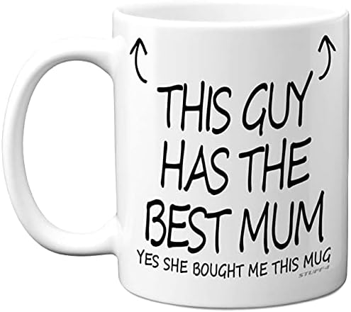 This Guy Has The Best Sis Mug - Brother Birthday Present from Sister, Brother Gifts 11oz Ceramic Dishwasher Safe Coffee Mugs - Birthday, Christmas Day, Secret Santa, Cup - Made in UK Stuff4