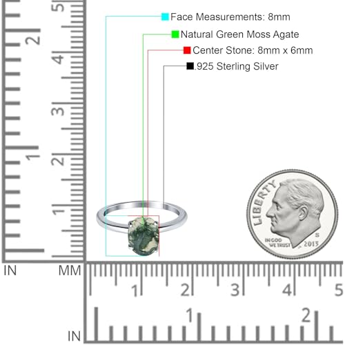 OMRANII Minimalist Oval Natural Green Moss Agate Solitaire Cathedral Ring Wedding Engagement Rings For Women 925 Sterling Silver Gifts For Her4