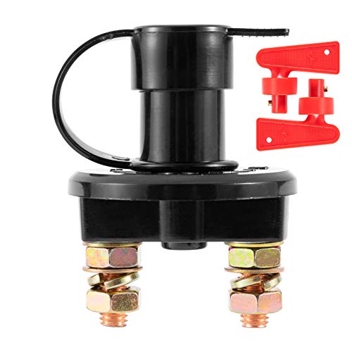 CZC AUTO Interrupteur d'isolation de batterie Interrupteur de coupure de voiture 12 V/24 V Déconnexion de l'alimentation d'urgence Borne rotative en laiton automobile pour voiture camion bateau Cover