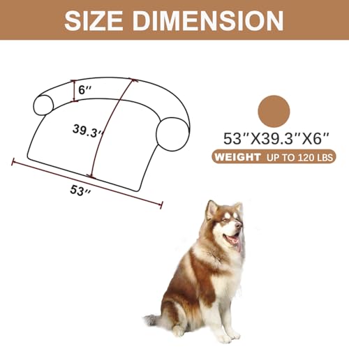 Image of Calming Dogs /Cats Bed Mats, Dog Pad Washable Removable Couch Cover, Plush Long Fur Mat for Pets, Waterproof Lining, Perfect for Small, Medium and Large Dogs and Cats (Desert Brown, 53 inchx39 inch)