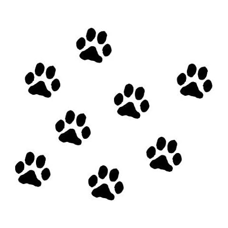 Amazon 動物 犬 足跡 足型 肉球 マーク ステッカー シール デカール ブラック 8個セット ミックス2 5cm 4個 5cm 4個 シール ステッカー おもちゃ