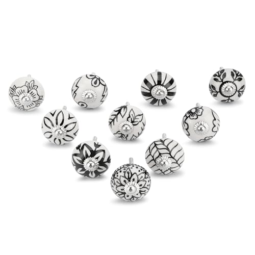 Ajuny Ceramic Cabinet Knobs Set of 10 – Vintage Black