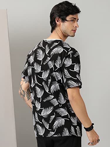 Image of RodZen Men's Cotton Round Neck Half Sleeve Oversized Printed T-Shirt