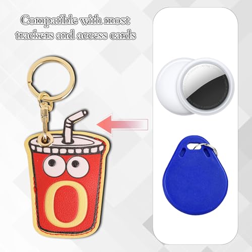 Image of Leather Keychain Case Holder Compatible with Apple AirTag, GPS Airtag Keychain Finder Tracker with Key Ring, Anti-Scratch Protective Air Tag Cover | Leather