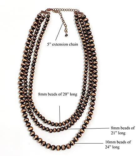 J Chronicles Western Navajo Pearl Multi Strand Necklace (N-1151) #TOP2