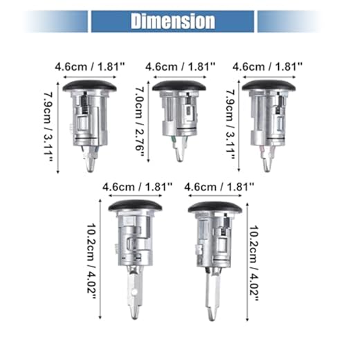 Kit de serrure auto avec cylindre haute résistance et clés pour Ford Transit Connect - 2