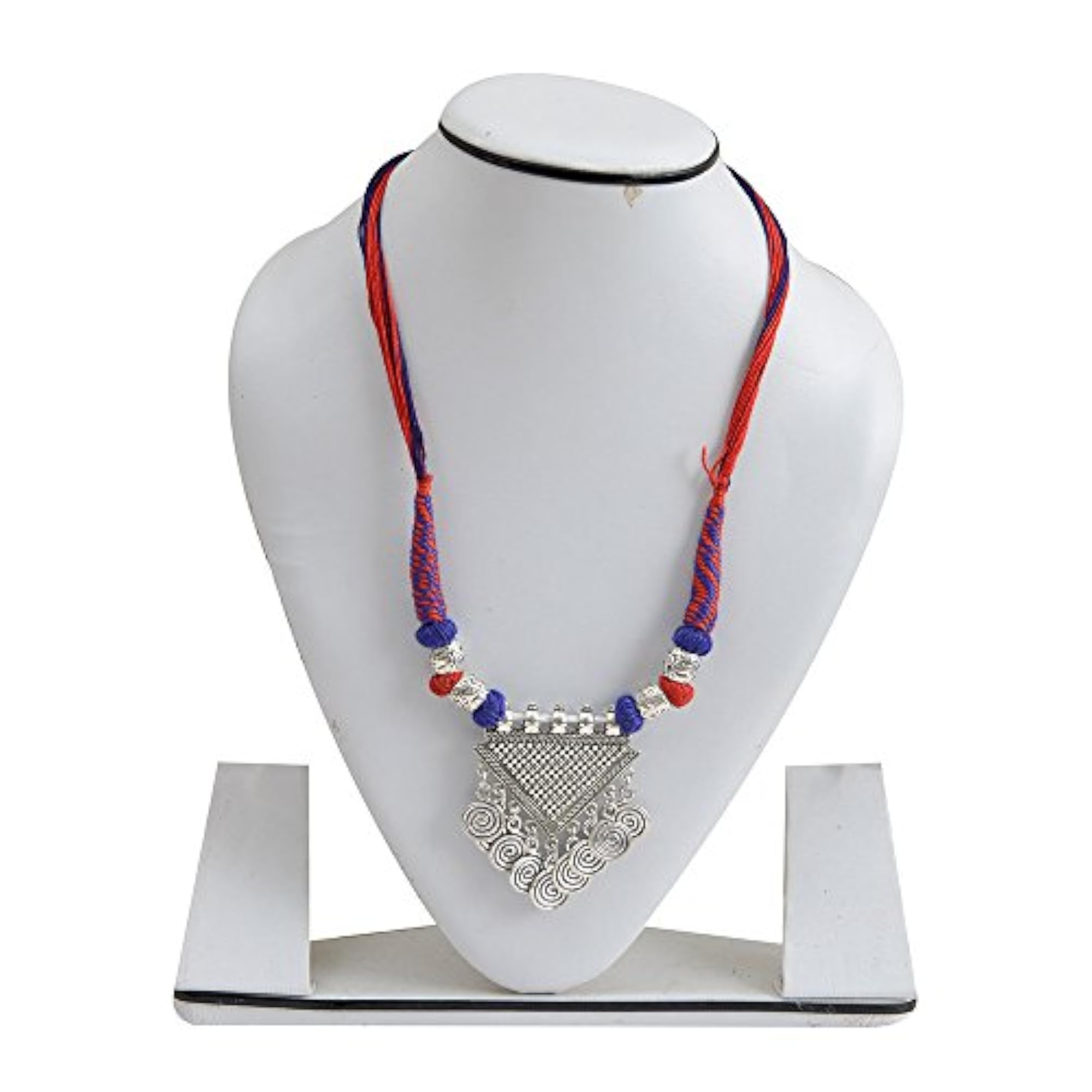 Handmade Tribal Necklace in Antique Silver Finish