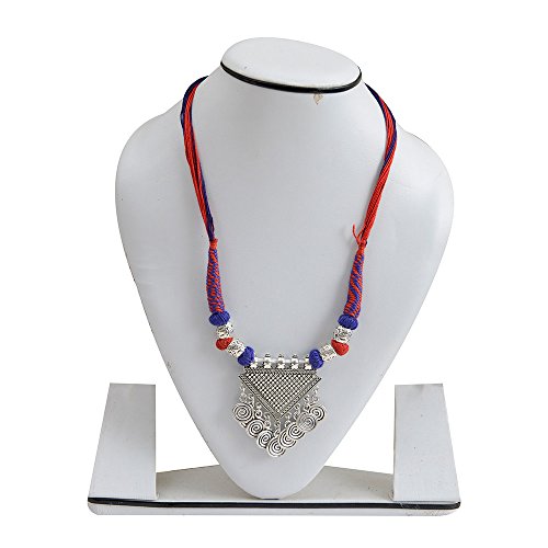 Handmade Tribal Necklace in Antique Silver Finish