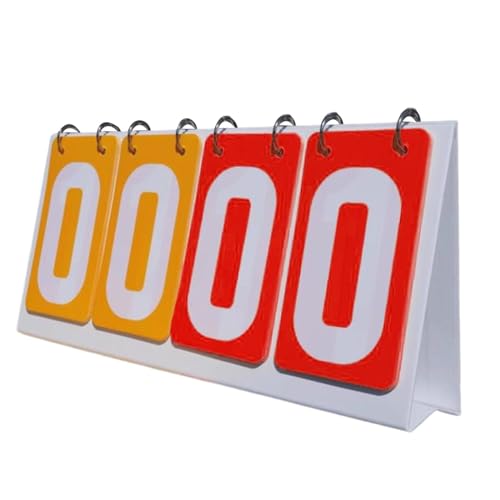 Flip Score Board Score Counter Multi Sports Scoreboard Table Score Flipper for Tennis Ball, Yellow Red