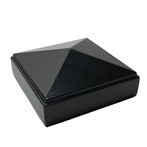 2.5" x 2.5" Aluminium Pyramid Post Cap for Metal Posts - Pressure Fit - Black - Thumbnail 3