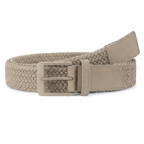Image of SANSTHS Stretch Braided Golf Belt Breathable No Hole Elastic Woven Belt for Men Women, Ideal Belt for Golf Travel Daily Wear