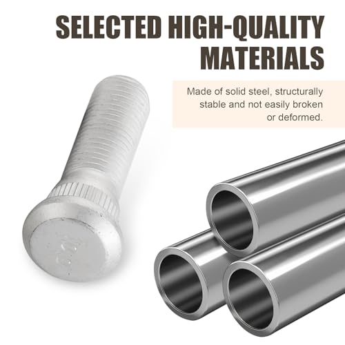 Image of 5 PCS Car Tire Screw Rod, 48 mm x 19 mm M12 x 1.5 Rust-Proof Extended Wheel Hub Fixing Screw, Precise Match Bolts Replacement Part 90942-02049, Compatible with Specific Models (Silver)