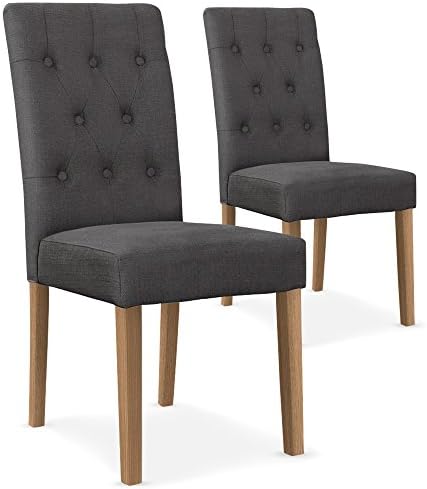 Menzzo Lote de 2 sillas Cecil Tejido Gris