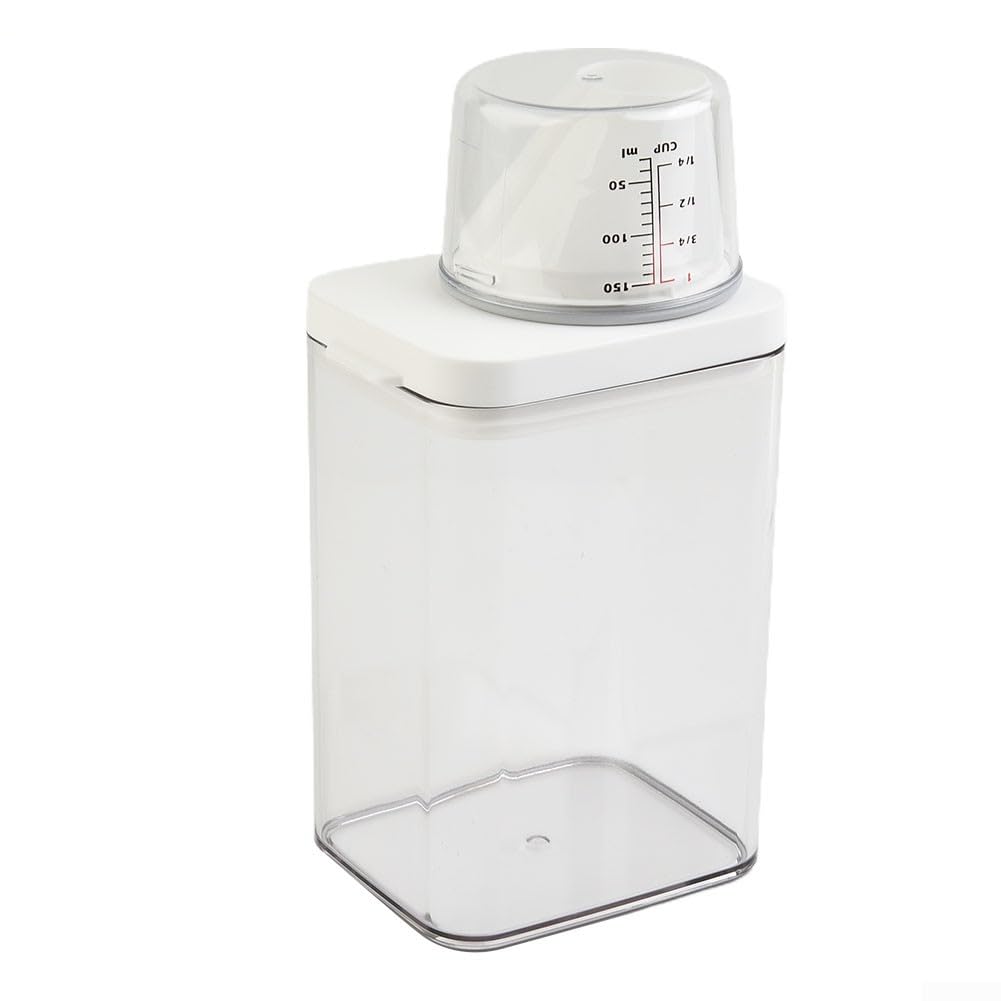 Przezroczyste pudełko do przechowywania mydła i detergentów, plastikowy pojemnik na proszek do prania z pokrywką, 700 ml, dozownik mydła do łazienki i czystości