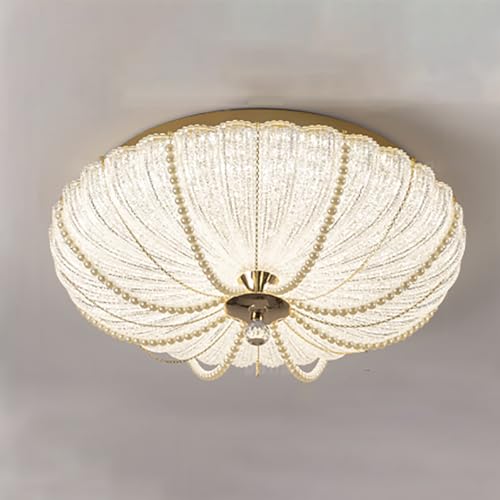 Lustre encastré cristal de luxe à éclairage 3 couleurs réglables