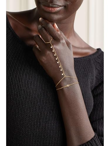 CHESKY Hand Chain Bracelet for Women Trendy, Dainty 14k Gold Plated Ring Bracelets Hand Chain Hypoallergenic Finger Nail Bracelet Gold Hand Jewelry for Women3