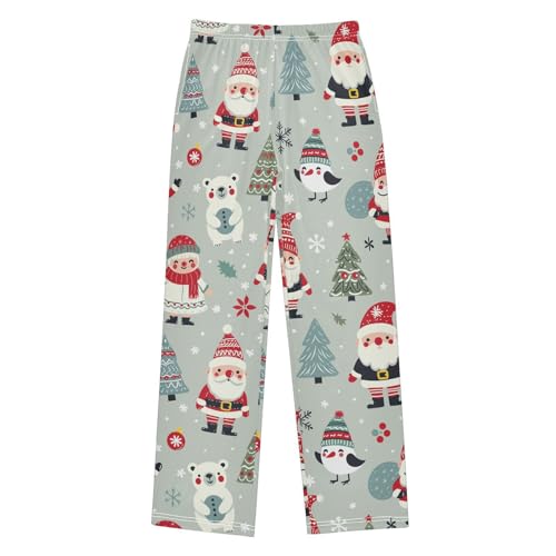 Boys' Pants Santa Christmas Tree Snowflake Long Bottoms Jogger Pants Elastic Waist Trousers with Pockets S-XL