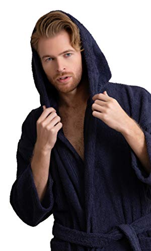 Men's Hooded Bathrobe Premium Turkish Cotton Cloth, Comfortable, Absorbent Terry Bath Robe2