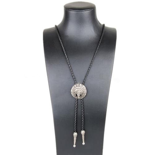 YTBHSHXZ cravate bolo, Boucle ethnique indienne en relief for collier de mariage, cravate western style cowboy assortie à une chemise – vue 3
