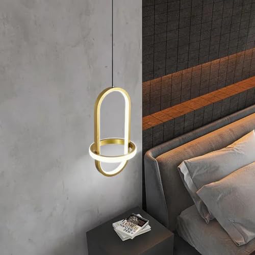 Mengjay LED Pendant lamp Dining Table Pendant Light dimmable Pendant lamp Height Adjustable Modern Pendant lamp for Office Dining Room Study Living Room Kitchen Light (Gold)