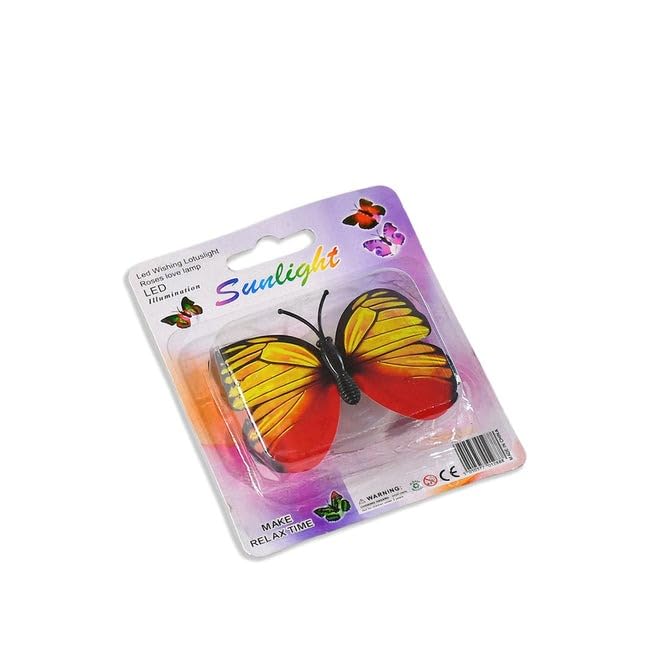 Image of ATEVON 3D Butterfly LED Night Lamp - Wall Mount Decorative Light with Colorful Illusion Effect for Bedroom Living Room Kids Room Lobby and Gift Use