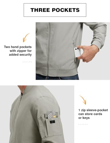 Image of TBMPOY Men's Windproof Bomber Jackets Lightweight Track Jackets Windbreaker Outdoor Golf Fashion Coat