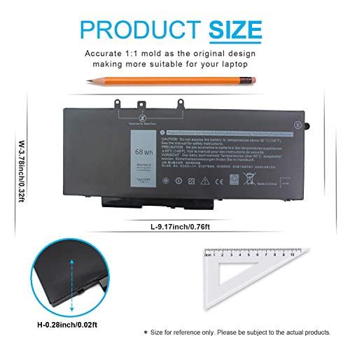 Gjknx 68Wh Laptop Battery For Dell Latitude 5480 5580 5280 5288 5488 5580 5590 5591 5490 5491 5495 E5480 E5580 E5490 E5590 Precision 15 3520 3530 Series Gd1Jp Dy9Nt 5Yhr4 451-Bbzg 7.6V 4-Cell #TOP2